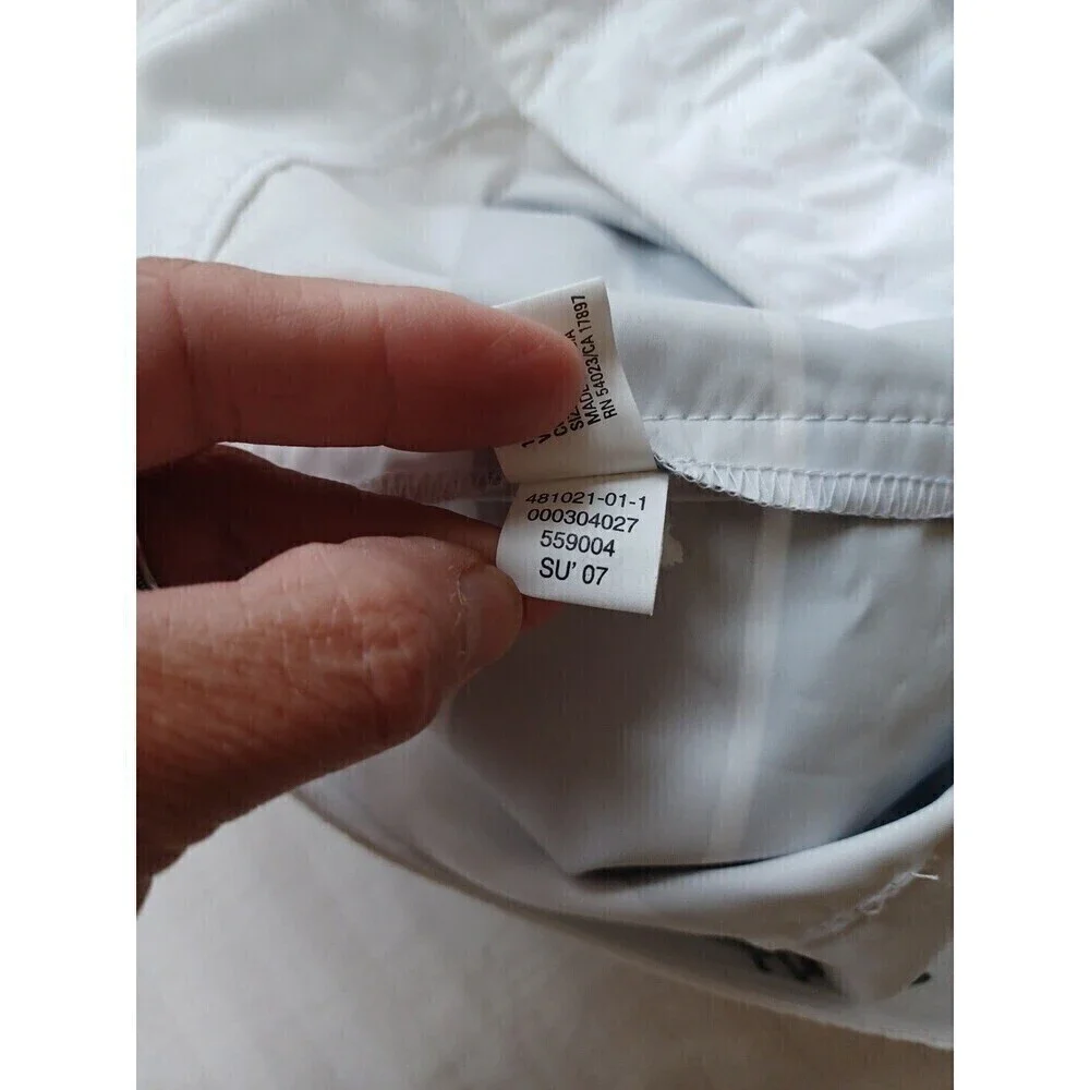Old Navy mens swim trunks L white blue striped lace-up pockets board shorts flaw